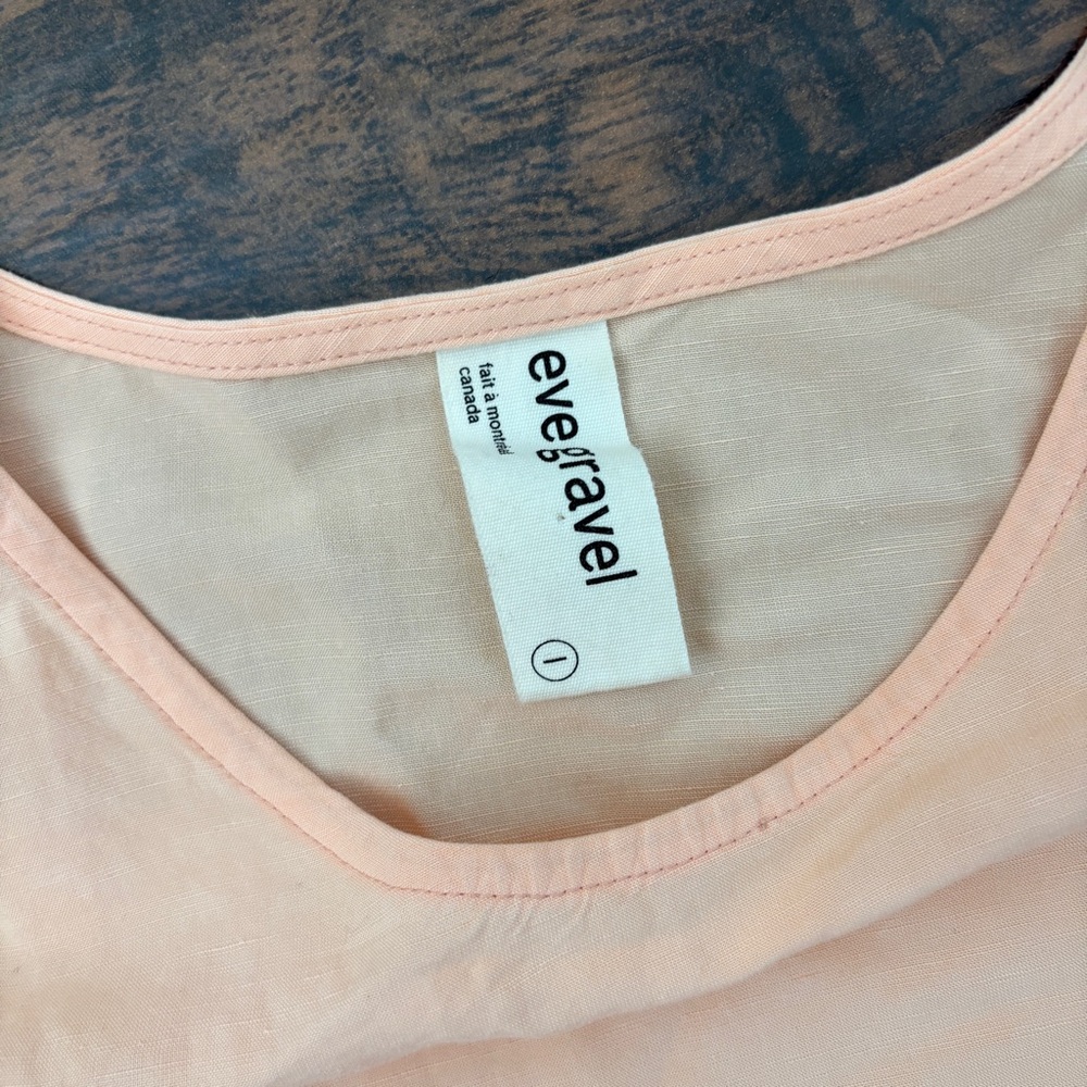 Evegravel Pastel Orange Linen Crop Top Size L - Picture 3 of 5